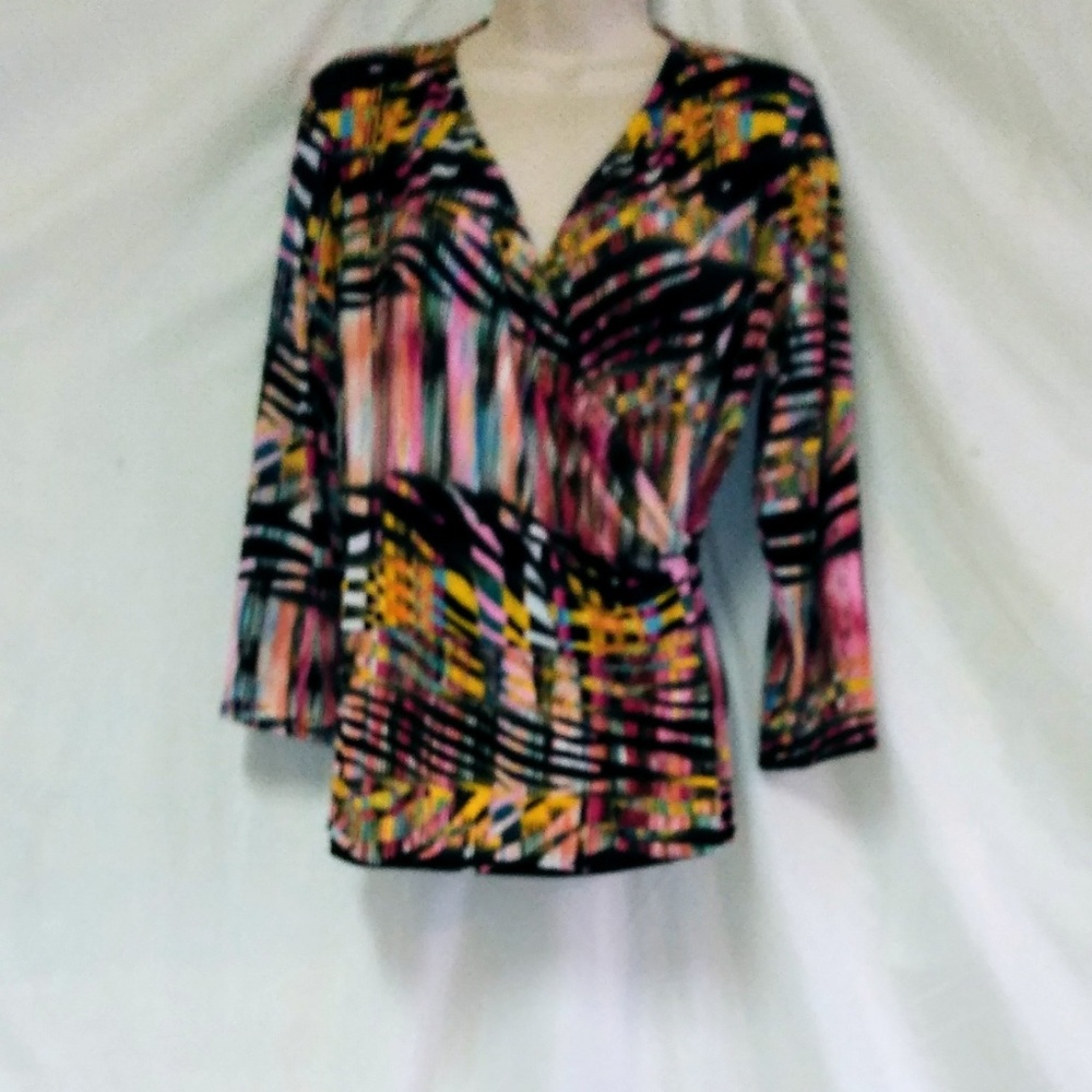 Peck & Peck Surplice Crossover Top Size Small